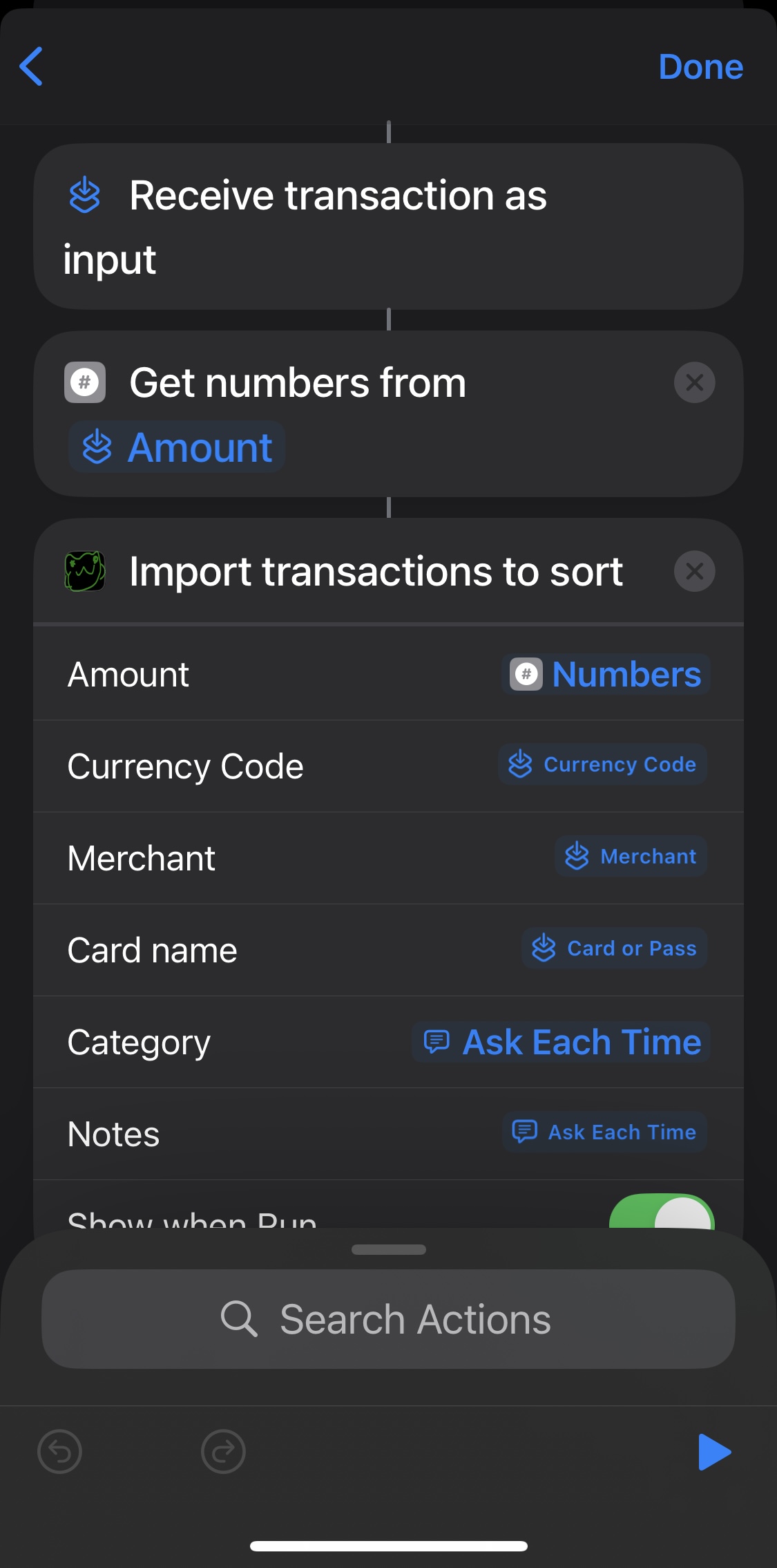 Apple Shortcut Example